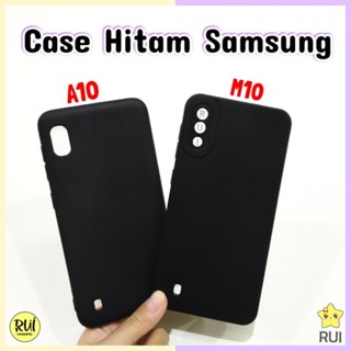 SAMSUNG 啞光黑色手機殼三星 A10 M10 軟殼純色超薄矽膠 HP Rui Acc