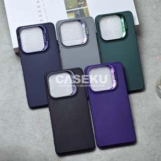 Case Poco M7 Pro 保護套法蘭絨立式馬卡龍支架相機環