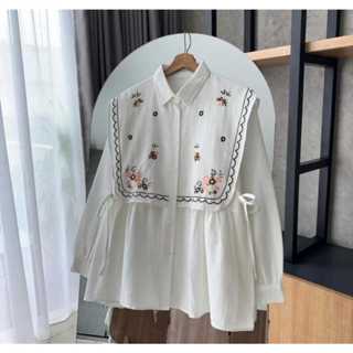 KEMEJA 女式花卉刺繡襯衫最新款女式上衣