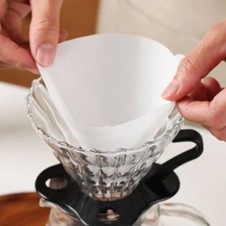 一個兩個杯子扁平咖啡濾紙濾紙 V60 1-2 1-4 杯 100 件咖啡滴壺