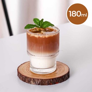180 毫升美學玻璃咖啡杯咖啡杯獨特條紋玻璃獨特玻璃咖啡杯