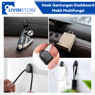 GANTUNGAN LIVINSTORE 汽車掛鉤汽車迷你黑色掛鉤多功能衣架附件