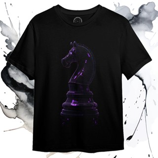 3D Wireframe ChessWear 原創高階發行 T 恤 3D 線框國際象棋騎士 DM0448