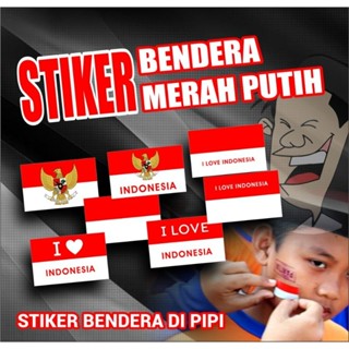 PUTIH MERAH 紅白Bandera貼紙附在臉頰等