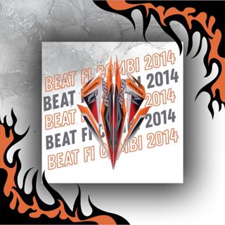 2014 Beat COMBI 標準條紋貼紙白橙