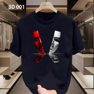 Okella 3D 尺寸原創高階發行 T 恤 3D 黑色骰子 DT0499