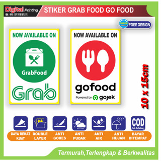 Grab food go 食物書寫貼紙在線食物身份貼紙餐廳咖啡廳攤位推車