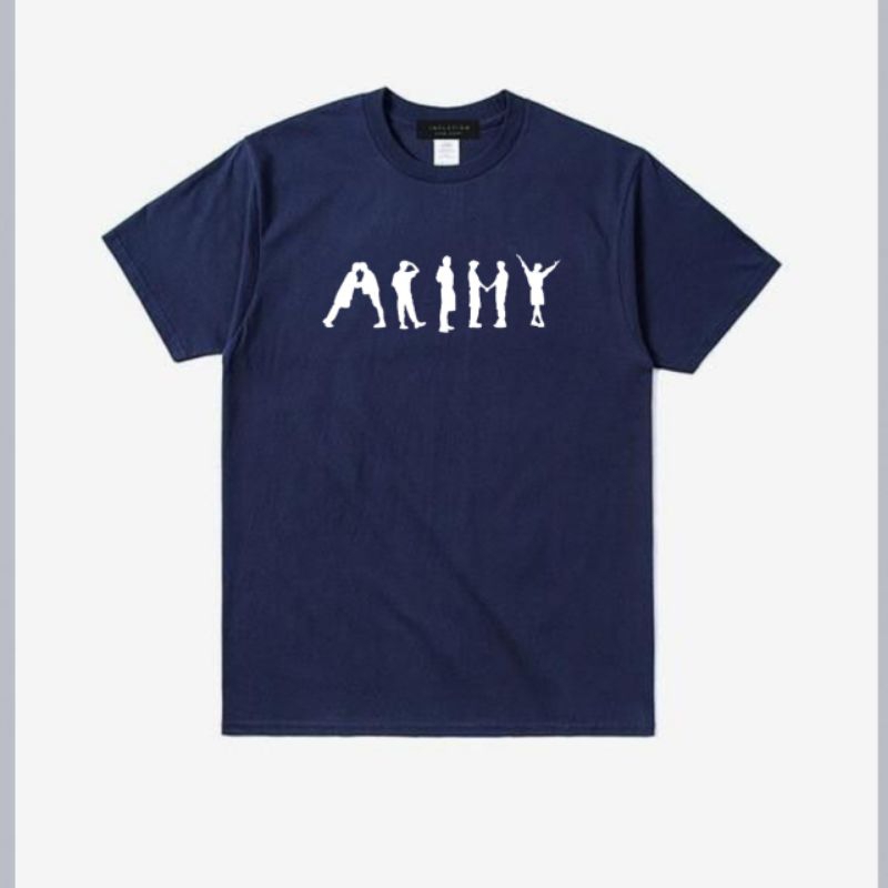 Kpop防彈少年團T恤軍隊寫作版全體成員免費POLAROID