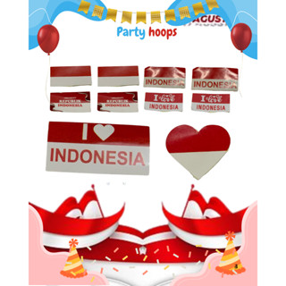 PUTIH MERAH 100張印尼國旗臉頰貼紙紅白臉頰貼紙