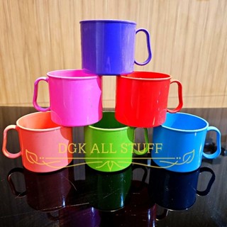HIJAU UNGU Mini 300ML 300ML 300 ML 塑膠冰茶咖啡濃縮咖啡飲用水手柄杯子馬克杯紀念品婚禮