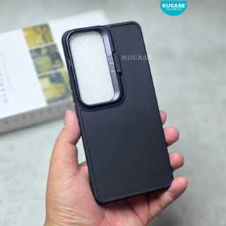 手機殼 Vivo V50 5G 手機殼法蘭絨立式馬卡龍黑環相機 Kucase