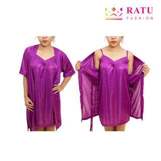 Ratufashion 性感和服睡衣緞面料性感柔軟內衣連衣裙 Ade 連衣裙和服睡衣 BT332