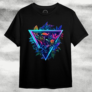3D Mushroom Neon Triangle DM0522 原創高階發行 T 恤 3D 蘑菇霓虹三角 DM052