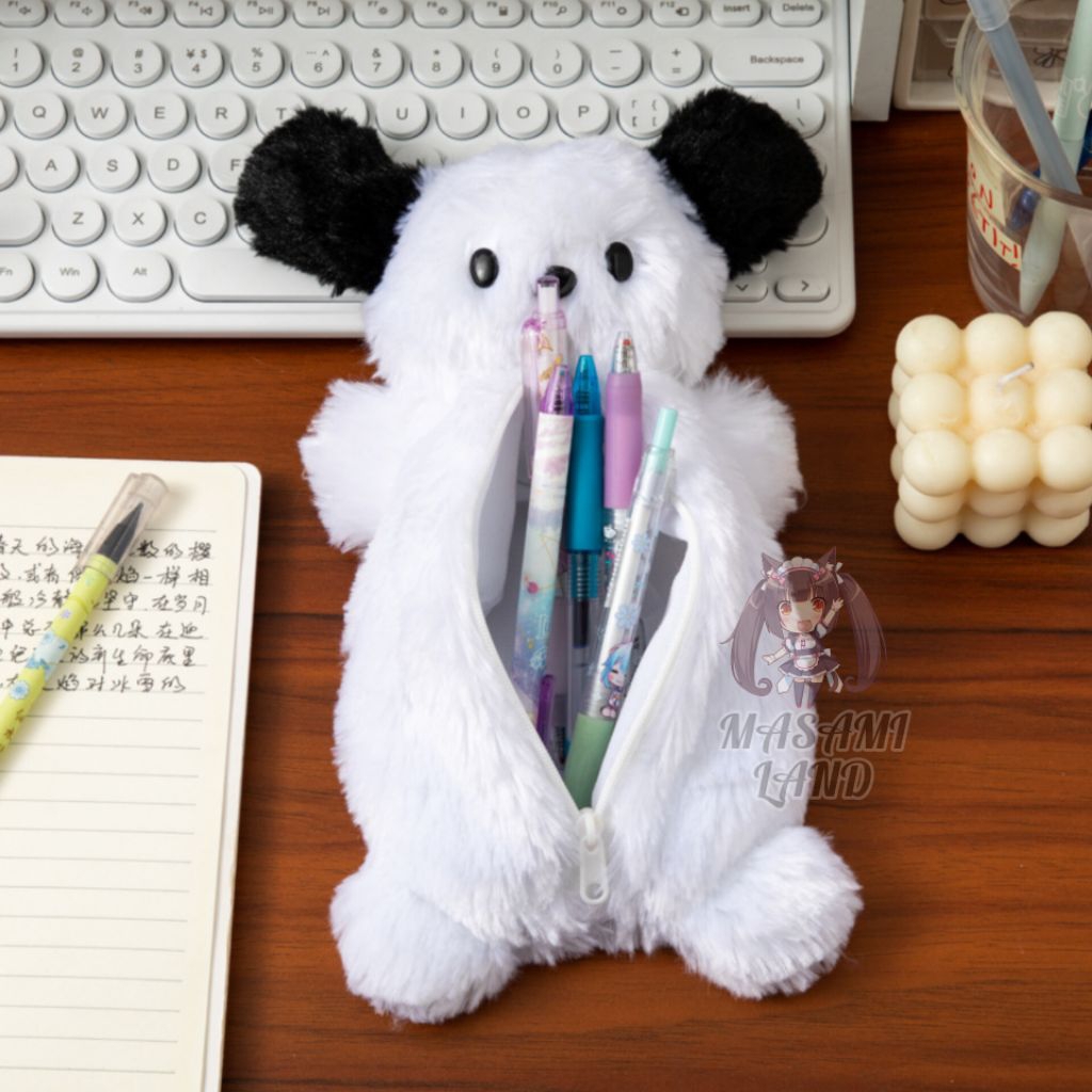 Pochacco 可愛韓國小狗毛皮袋小狗鉛筆盒毛絨袋化妝袋文具可愛文具