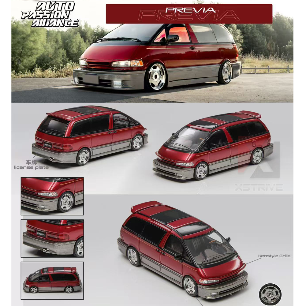真人模型 1:64 豐田 Previa Fabulous TCR10 紅色 APA XPO 2025 獨家版