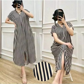 2025 年最新款哺乳女裝條紋連衣裙現代女裝成人女裝連衣裙