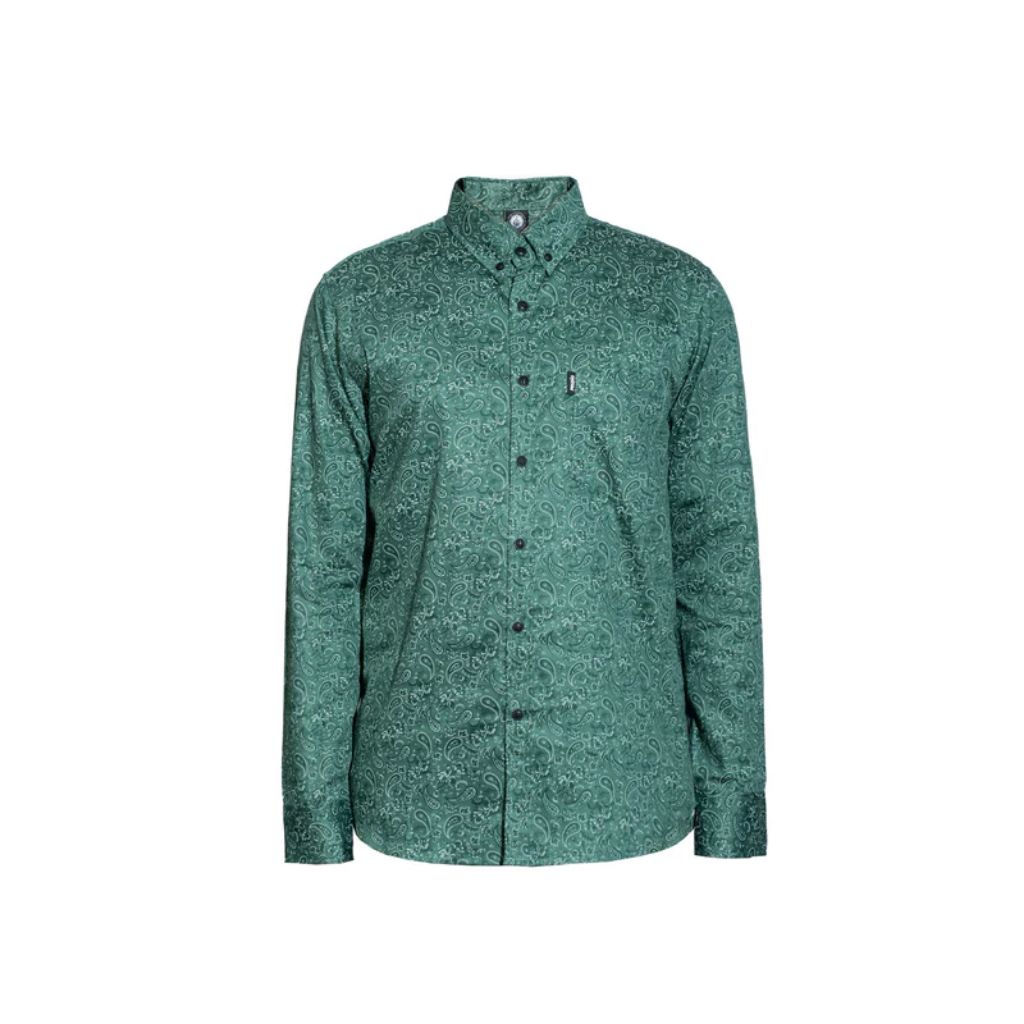 HIJAU KEMEJA Prung Barsky 佩斯利圖案襯衫綠色正式蠟染