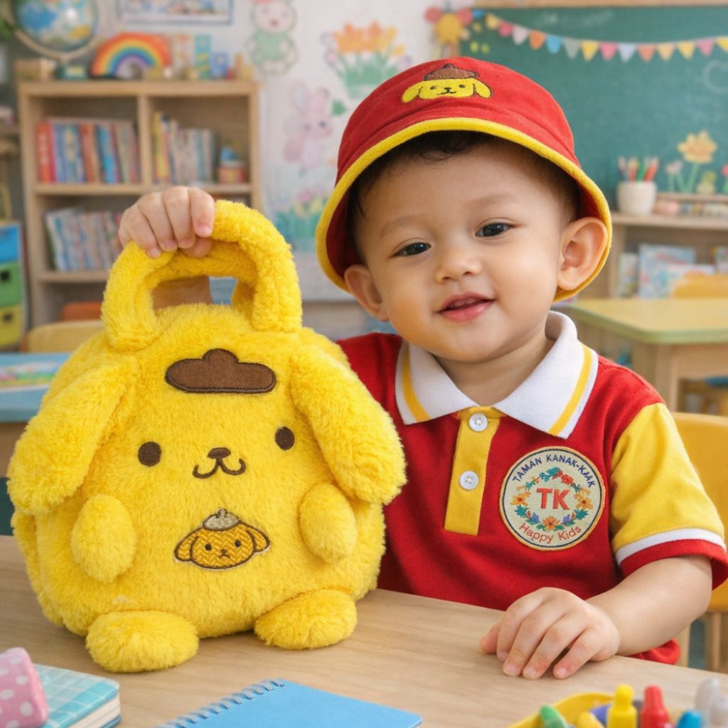 可愛的角色包化妝袋娃娃手提袋可愛的包角色袋化妝袋鉛筆盒手提袋審美手提袋可愛的手提袋三麗鷗人物手提袋小袋收納袋