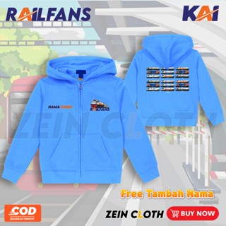 KAI印尼鐵路兒童拉鍊連帽衫兒童拉鍊外套KAI機車形象