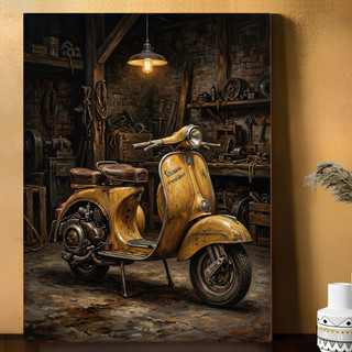 復古 Vespa 牆壁裝飾海報繪畫風格 MDF 材料