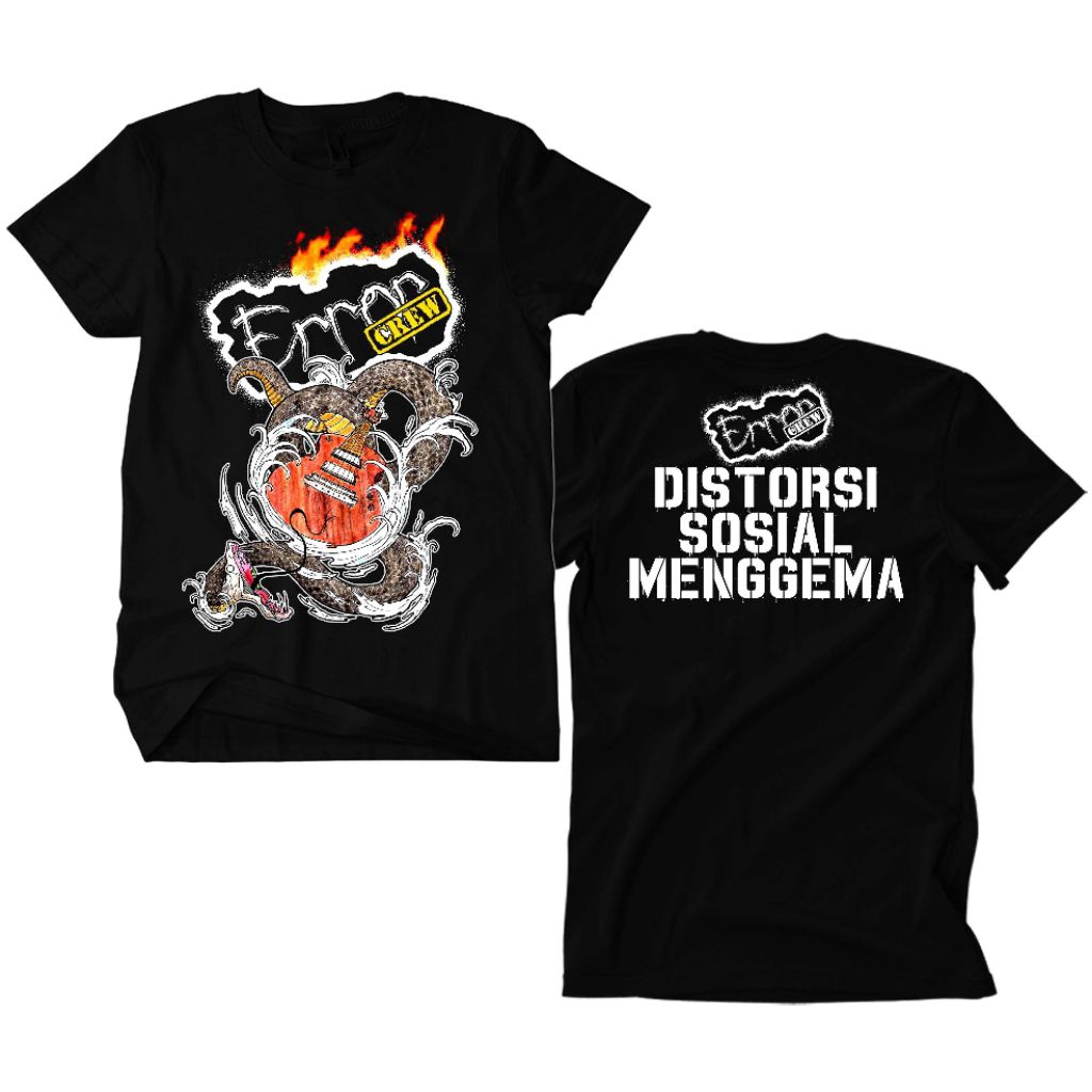 朋克樂隊 T 恤錯誤船員失真社會駕駛黑色