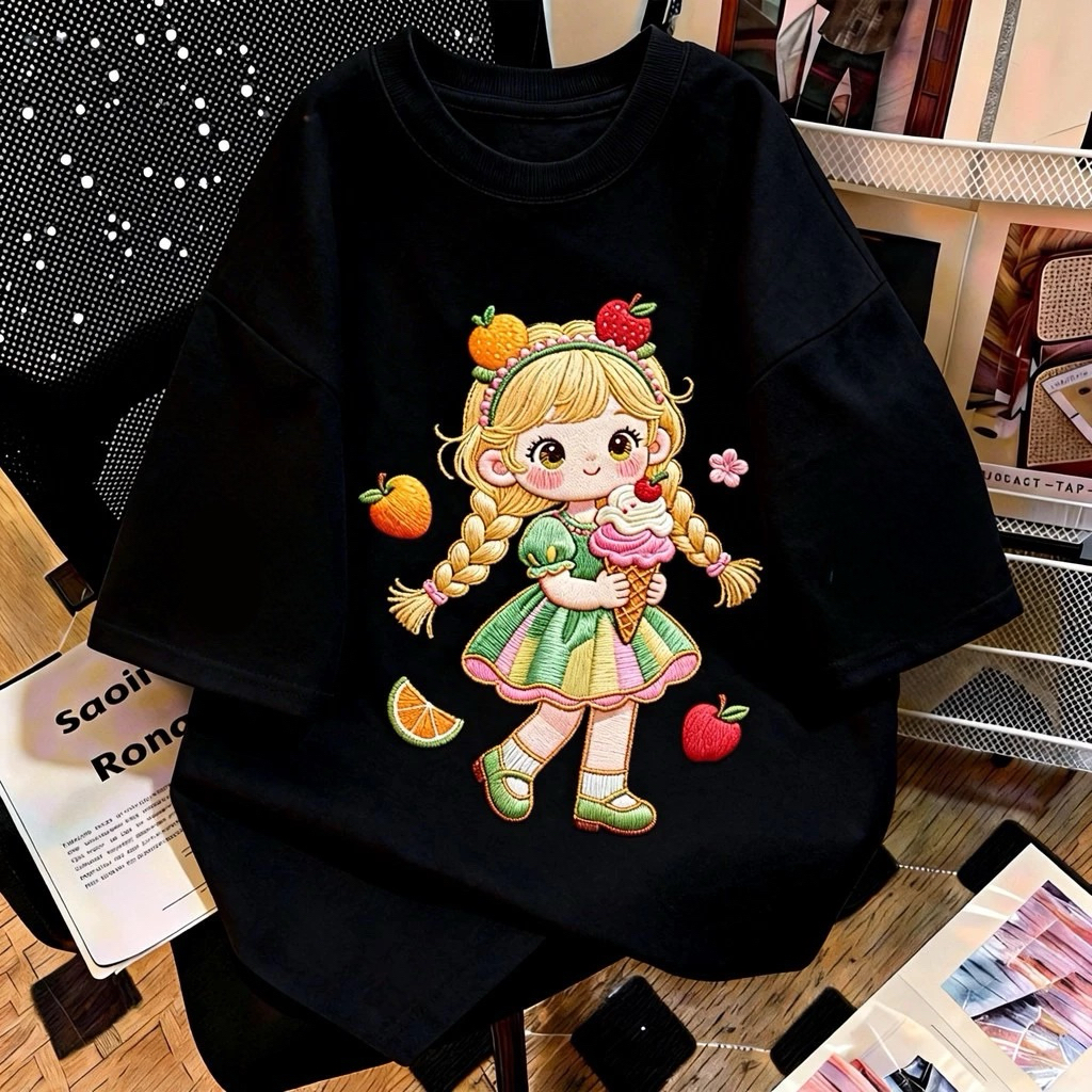 Sm Collectionn 女式上衣 GIRLS GIRLS 圖案女式超大 T 恤 GIRLS ICE CREAM 全