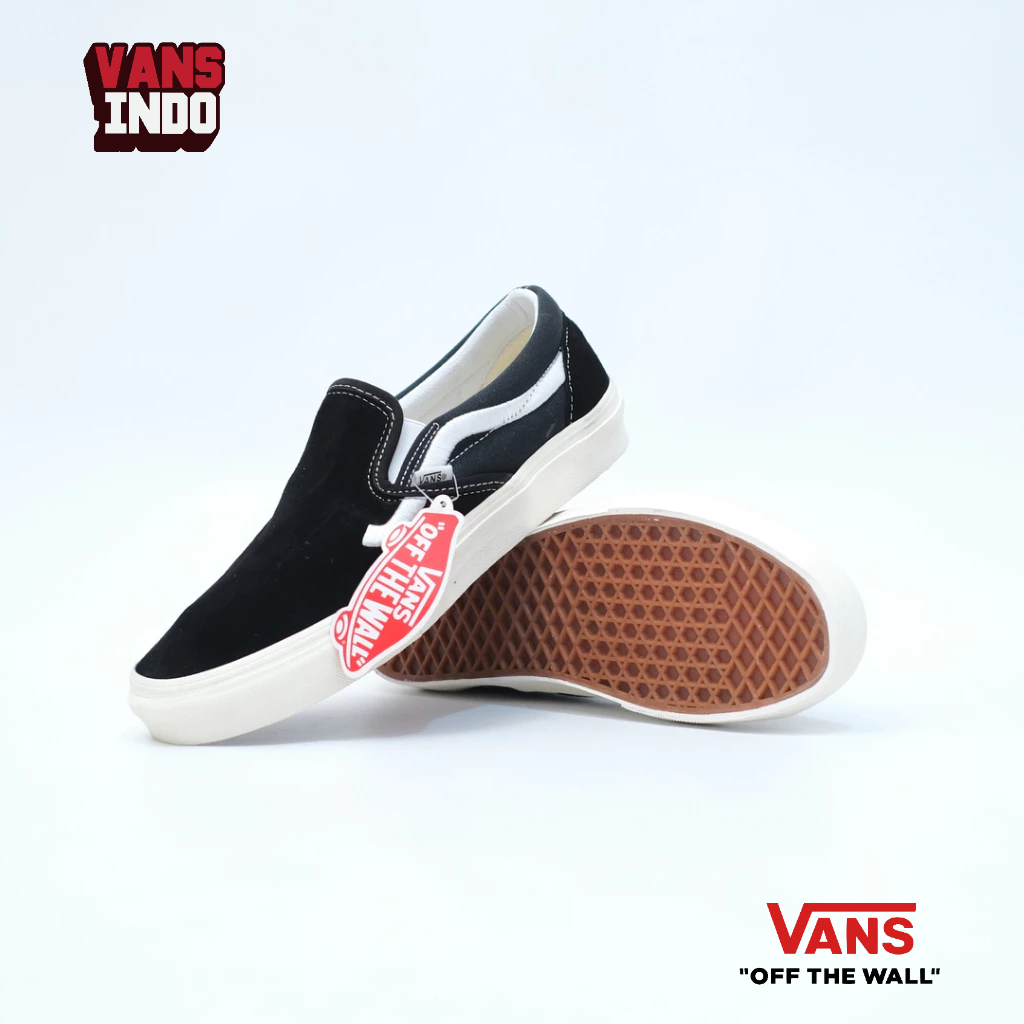 范斯 Vans Slip On Sidestripe 黑色白色原創