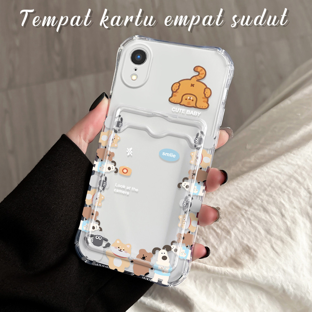 HP 兼容 iPhone XR 防摔卡夾軟殼卡夾軟殼動物 1010 KB 手機殼 Cesing