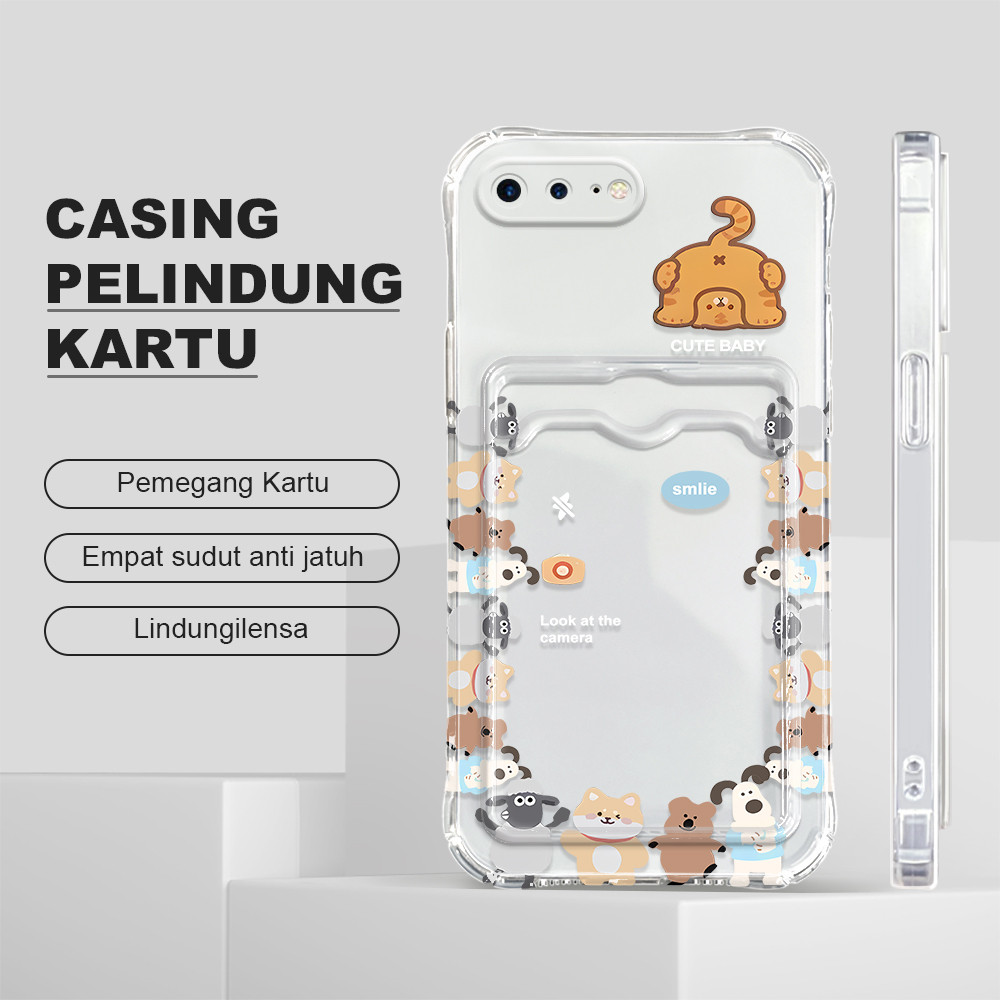 HP 兼容 iPhone 7 8 Plus 防摔卡夾外殼卡夾軟殼動物 1010 KB 手機殼軟殼 Cesing