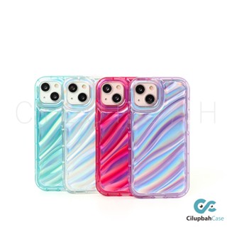適用於 iPhone X XS XR Max 11 12 13 14 Plus Pro Max 的最新炫彩波浪矽膠保護殼