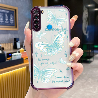REDMI XIAOMI HP 手機殼適用於小米紅米 Note 8 Note 8T Note 9 手機殼蝴蝶塗鴉手機殼新