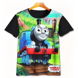 最新兒童 T 恤 3D 卡通 Thomas Friends V4 高階男孩女孩衣服 1-12 歲