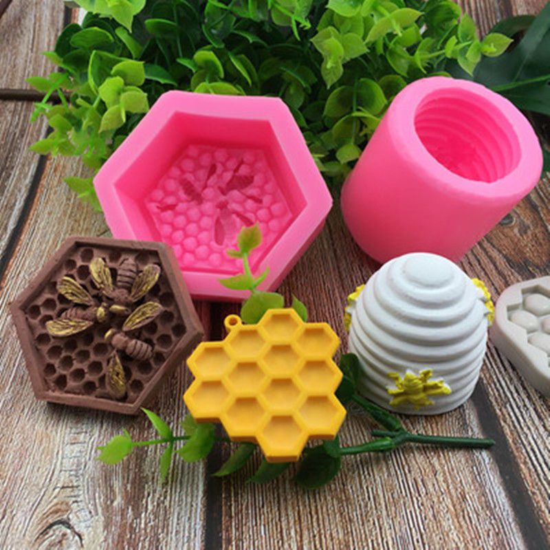 新款蜂窩蜂巢矽膠模具 蜜蜂巧克力模具 翻糖生日蛋糕裝飾 插牌diy烘焙工具 烘焙模具