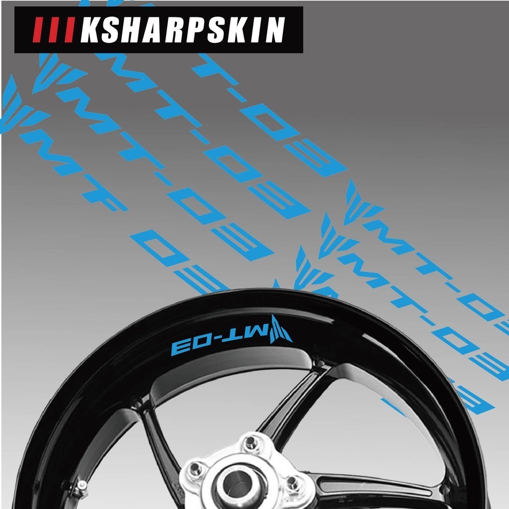 VXB機車貼紙創意輪圈貼防水反光輪胎貼紙裝飾膜適用於YAMAHA MT-03