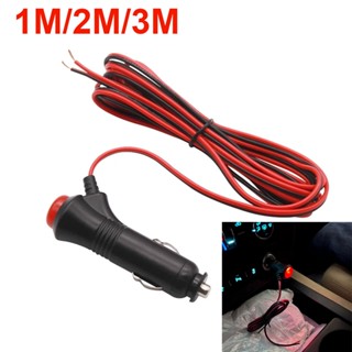 1m/2m/3m 延長電纜車摩托車卡車點煙器插座插頭帶開/關按鈕開關
