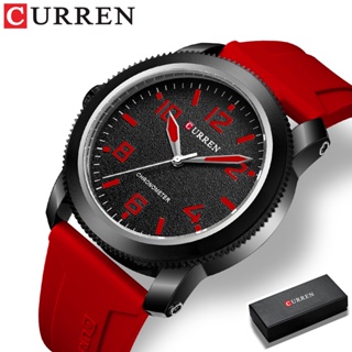 Curren 原創品牌男士手錶時尚運動商務模擬矽膠錶帶防水 8454