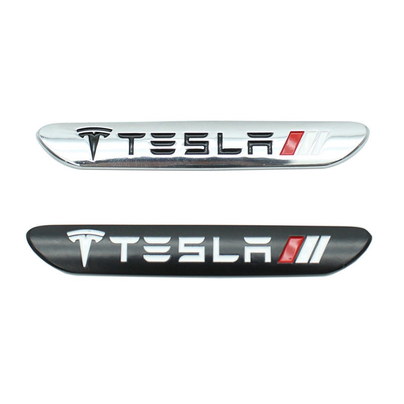 1/2 件汽車造型汽車金屬模型標誌徽章徽章貼花貼紙適用於特斯拉 Model S X Model 3 Y 汽車配件