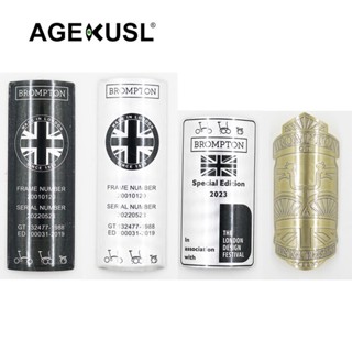 Agekusl 自行車銘牌金屬車標貼花貼紙頭徽章框架貼花用於 小布Brompton 折疊自行車