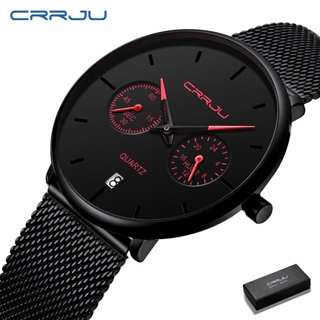Crrju 男士手錶原創品牌時尚運動商務模擬石英不銹鋼防水 2162