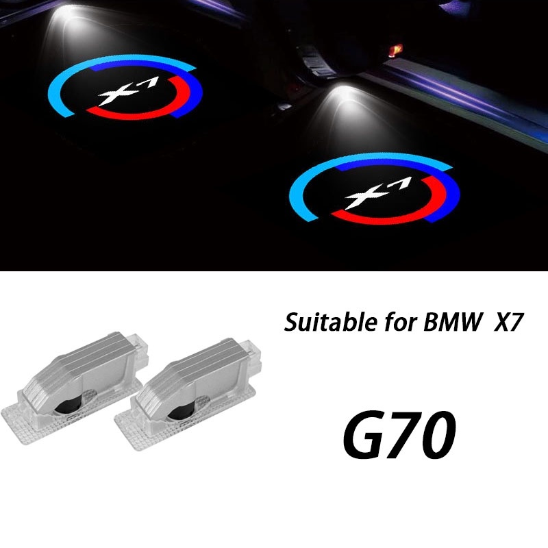 BMW 2 件適用於寶馬x7  BMWX7 G70 迎賓燈改裝投影燈軌道標誌適用於所有 X7 車型