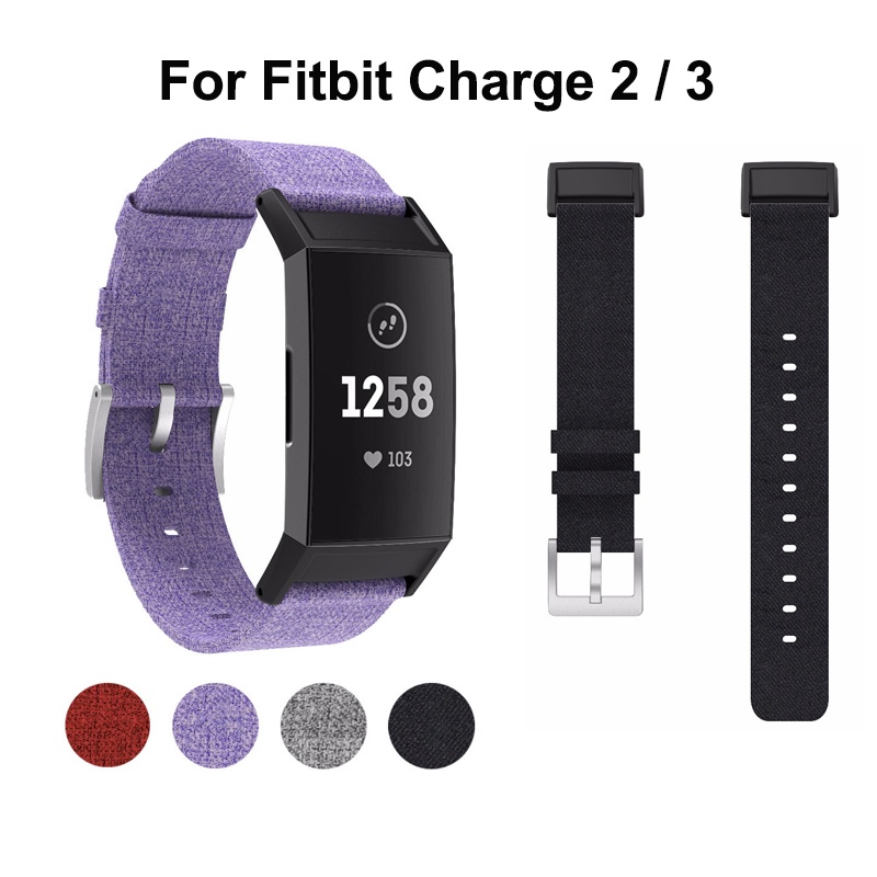 適用於 Fitbit Charge 2 3 快速釋放替換錶帶的帆布錶帶