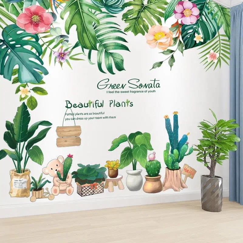 五象設計 3D立體牆貼畫 裝飾牆壁 植物自粘牆紙