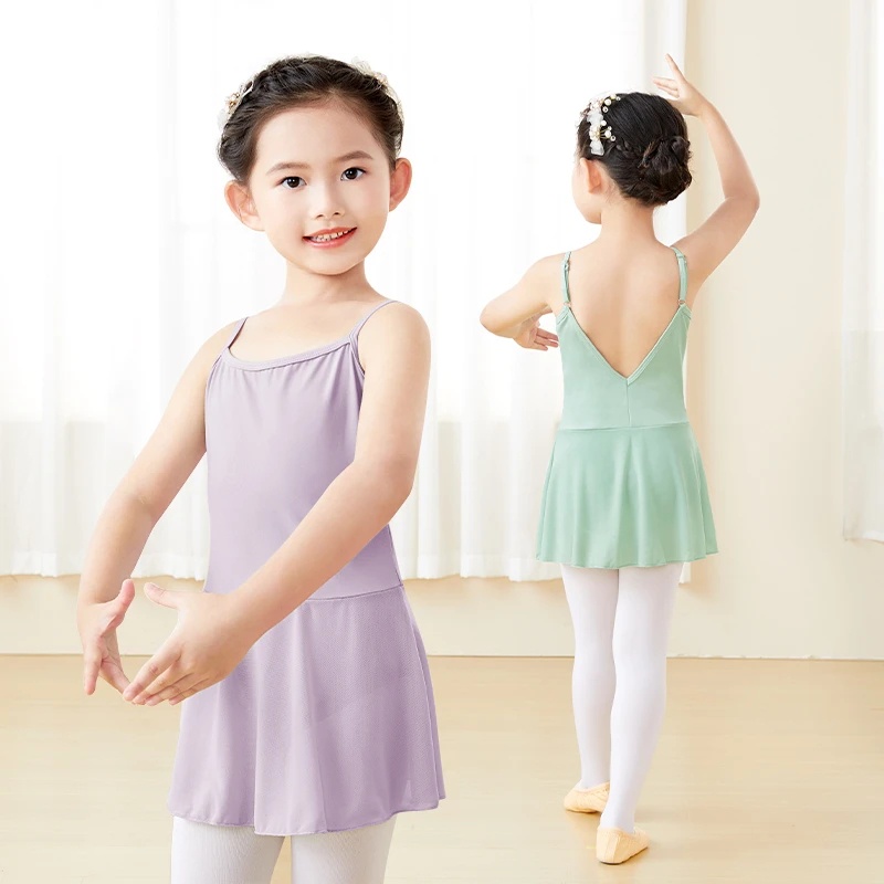 芭蕾舞裙兒童吊帶連衣裙女童跳舞服裝舞蹈練習服