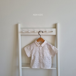 Aida Baby,Todler and Kids Doge Cream 襯衫短袖襯衫韓國兒童時尚