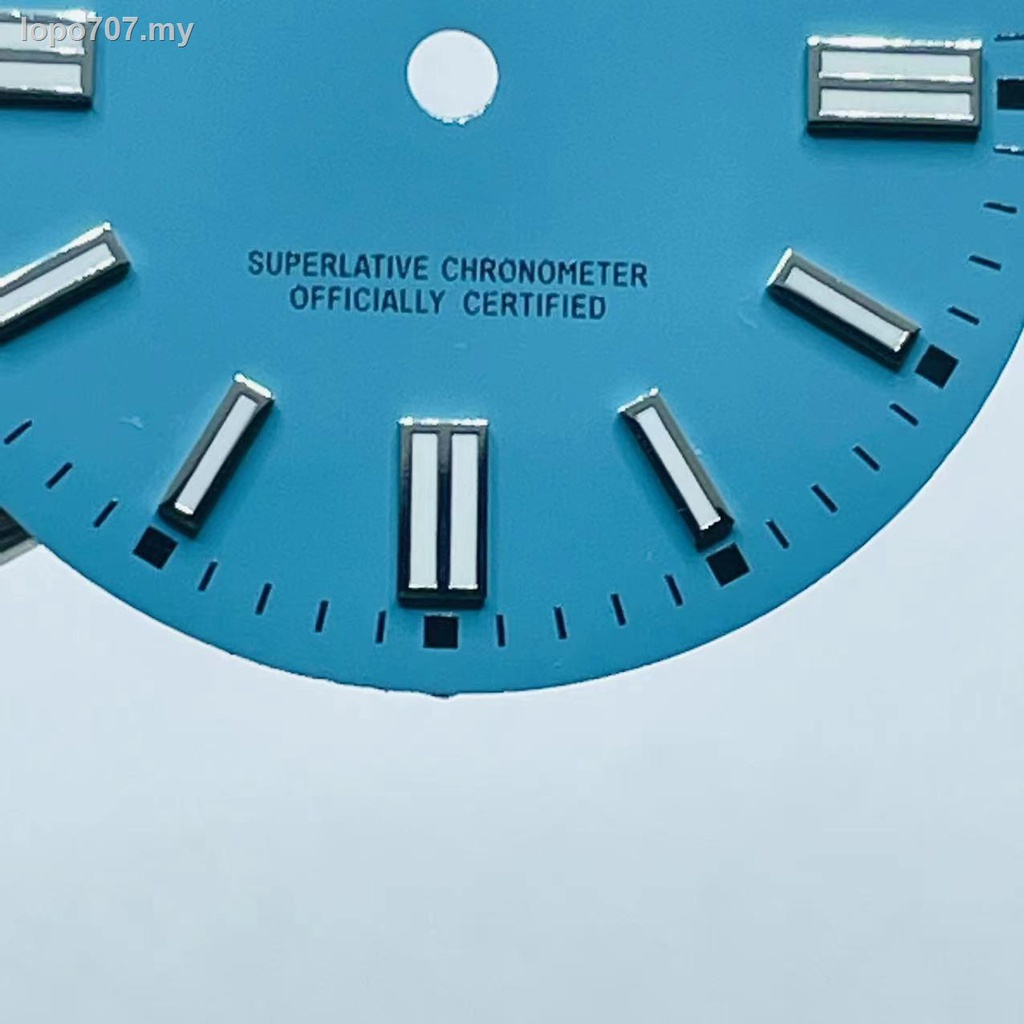 SEIKO 改裝原木nh35無日曆錶盤替代精工nh36機械機芯綠色夜光字面直徑28.5mm