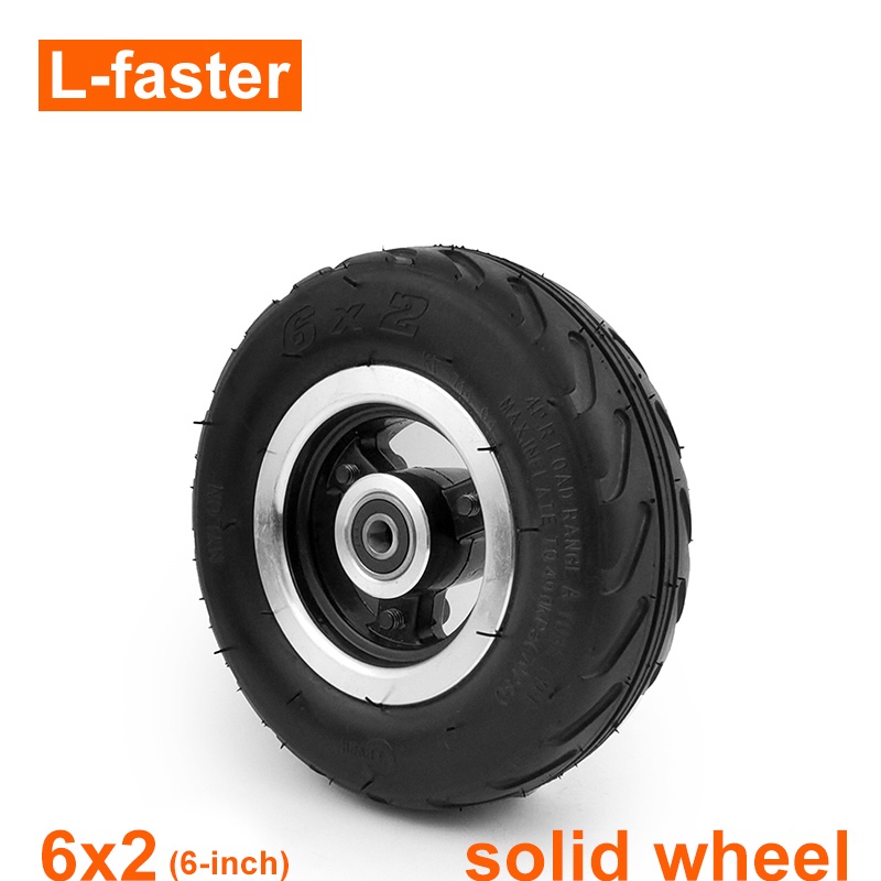 6x2 實心合金輪轂輪胎車輪 6" 充氣輪胎 160 毫米空氣輪用於電動滑板車手推車