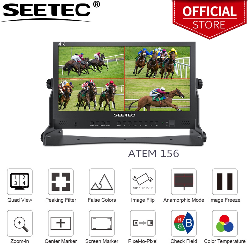 Seetec ATEM156 15.6 英寸直播流媒體廣播導演監視器,用於 ATEM 迷你視頻切換器混音器 Pro St