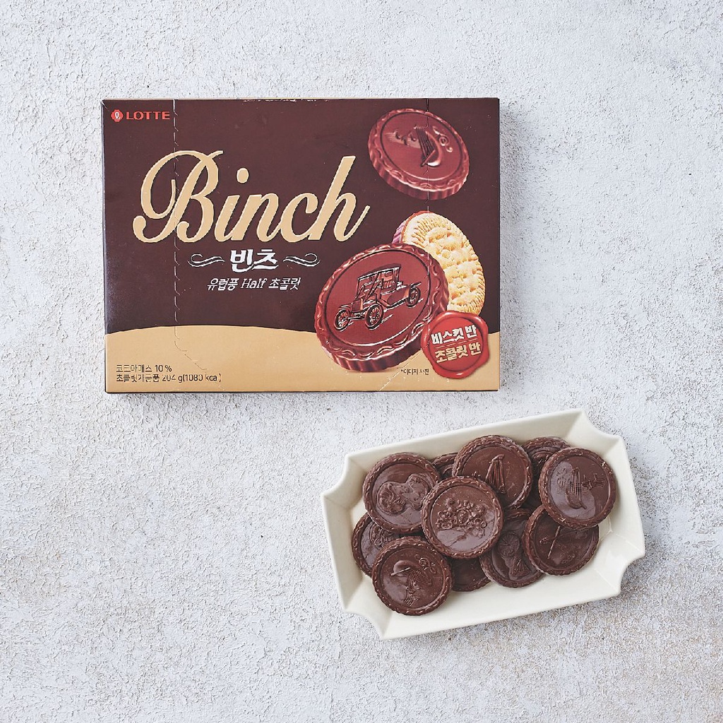 Lotte Binch - 歐洲靈感半巧克力半餅乾高級餅乾 204g