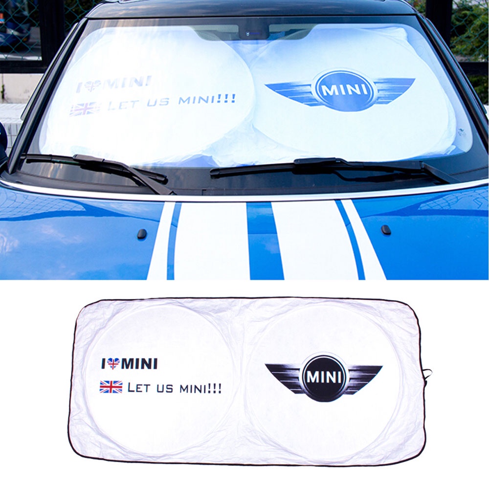 BMW 寶馬迷你專用遮陽前擋風玻璃防曬庫珀遮陽板汽車隔熱窗簾尼龍遮陽板