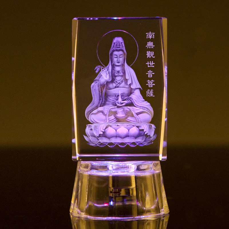 【香贊佛具】水晶佛像 發光西方三聖地藏王菩薩 家居供奉寺廟結緣紀念3D水晶啊件